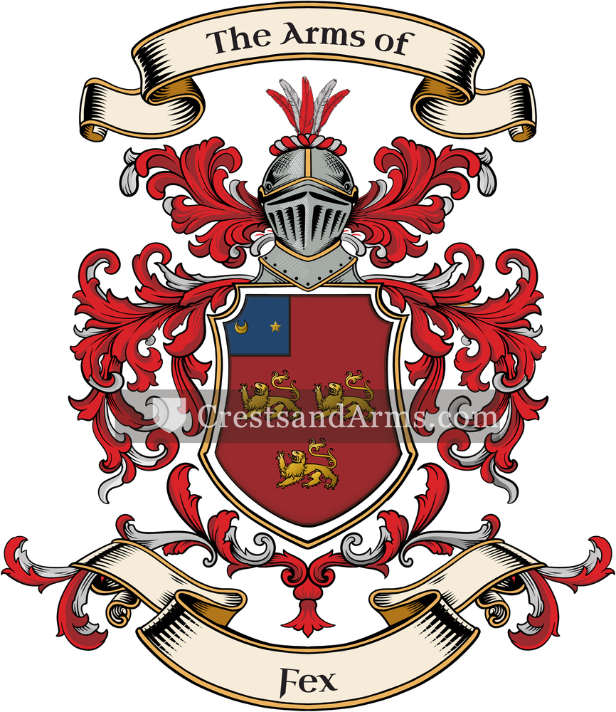 The Fex coat of arms, drawn from the recorded blazon