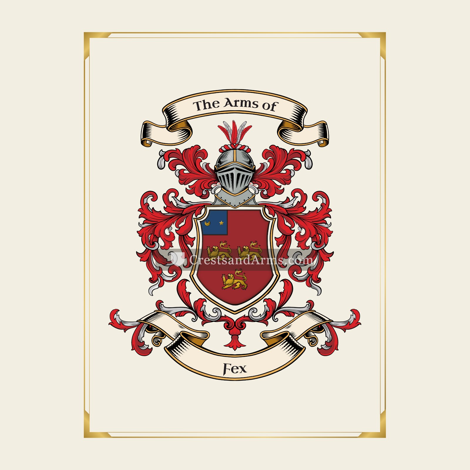 With gold border