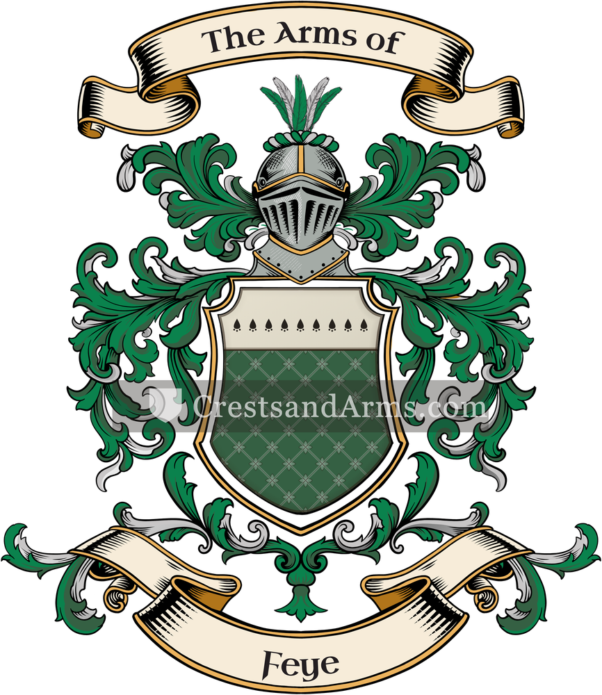The Feye coat of arms, drawn from the recorded blazon