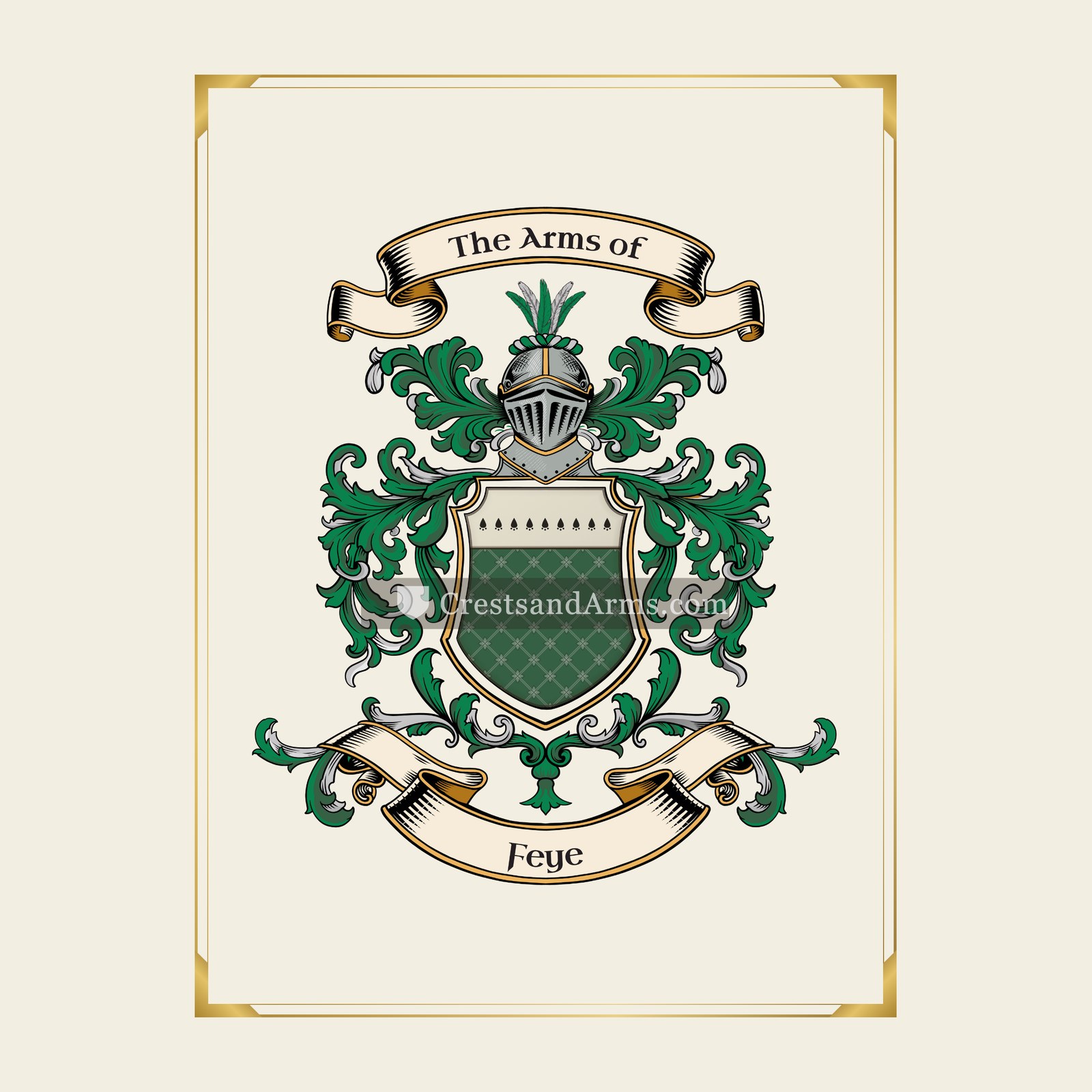 With gold border