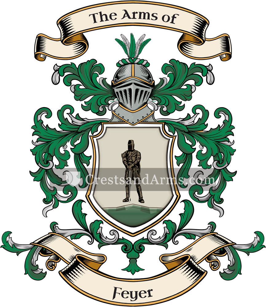 The Feyer coat of arms, drawn from the recorded blazon