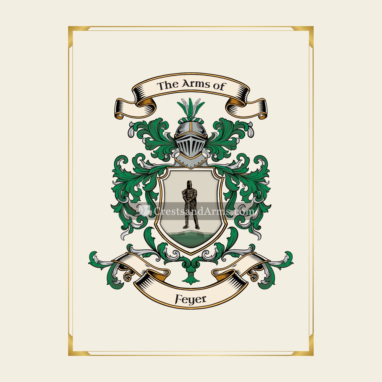 With gold border