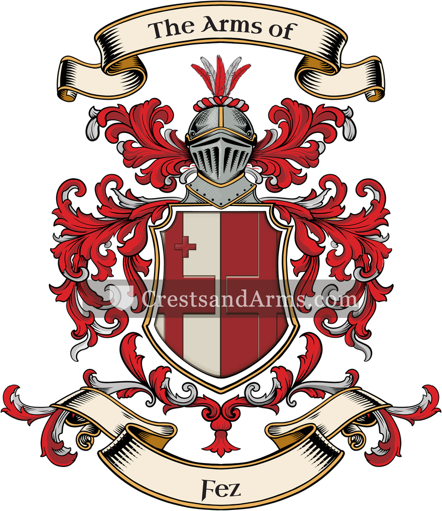 The Fez coat of arms, drawn from the recorded blazon