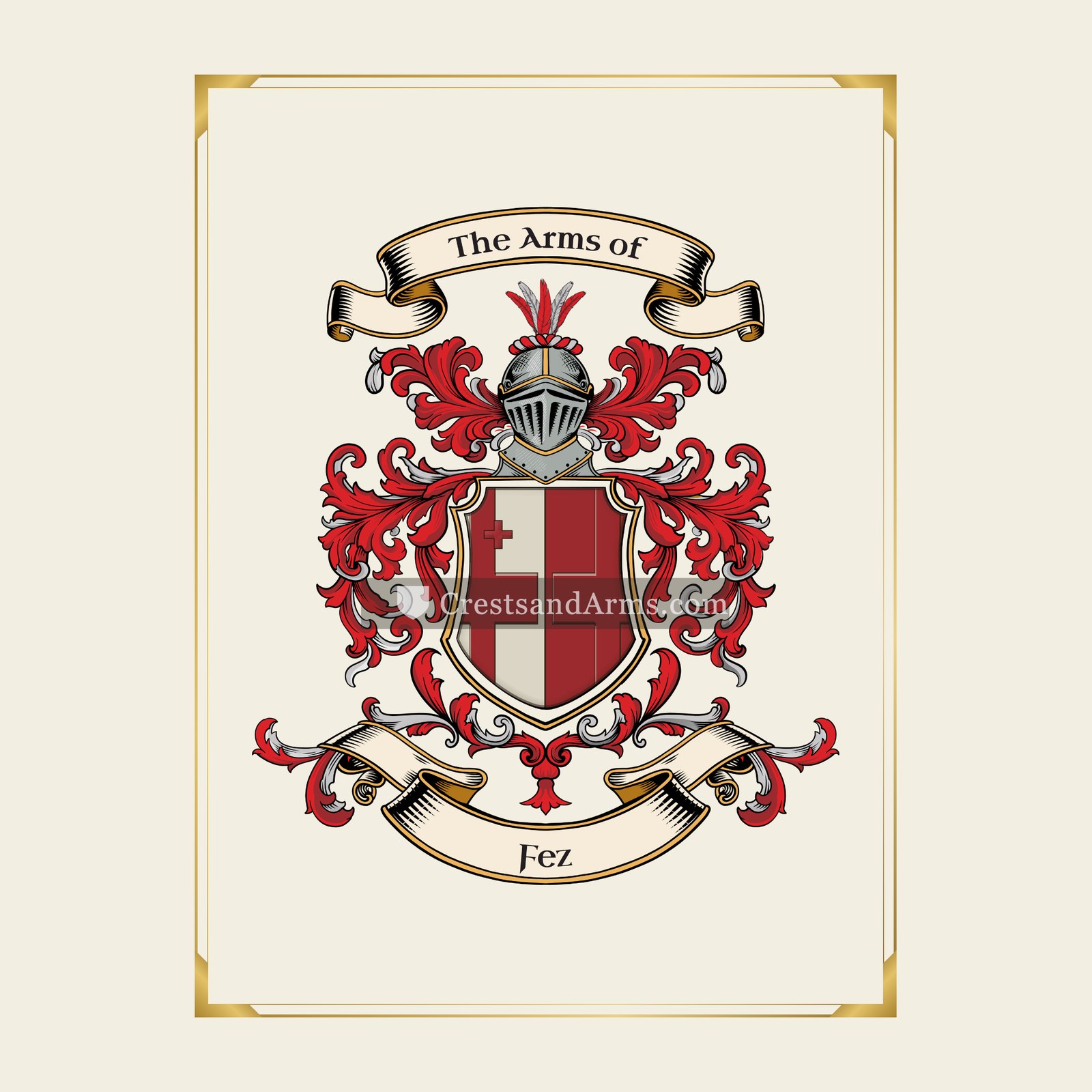 With gold border