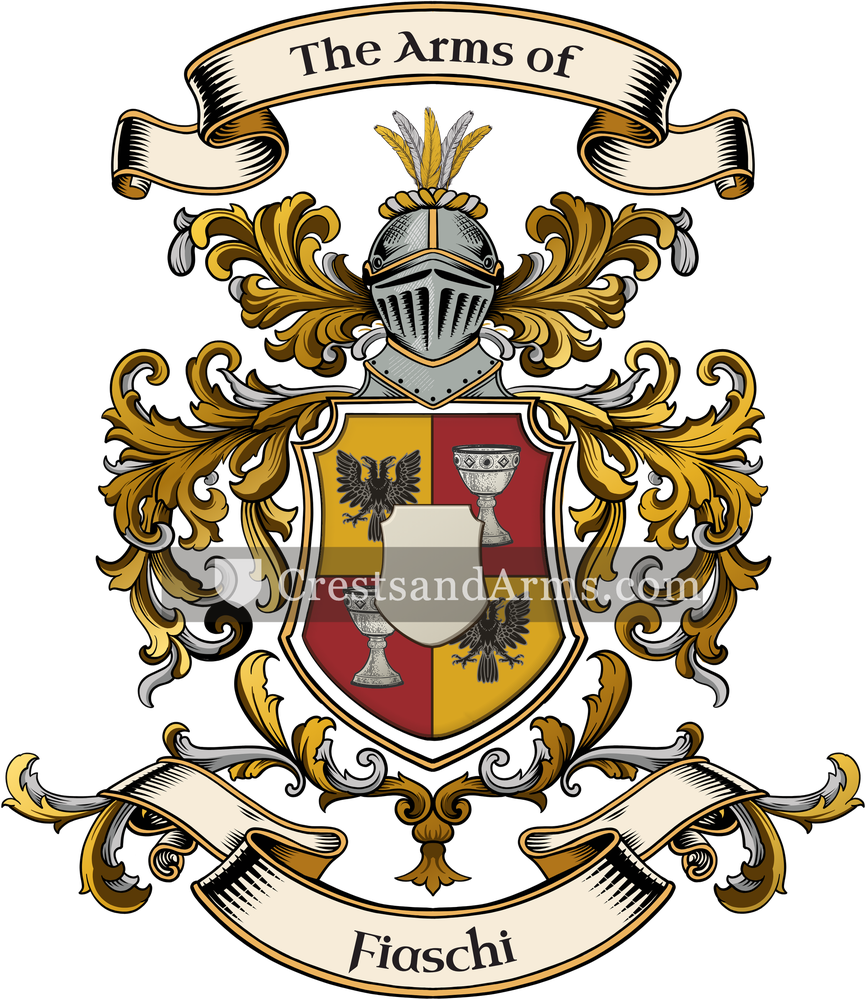 The Fiaschi coat of arms, drawn from the recorded blazon