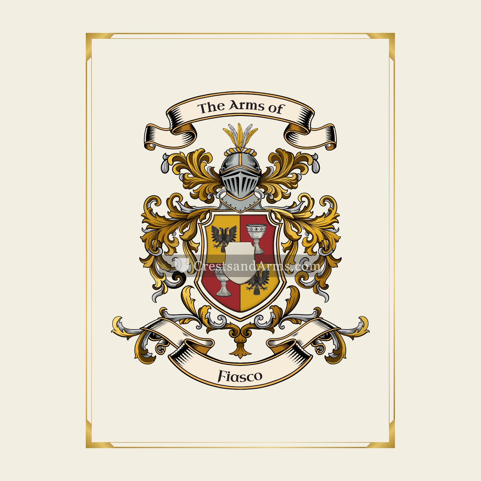 With gold border