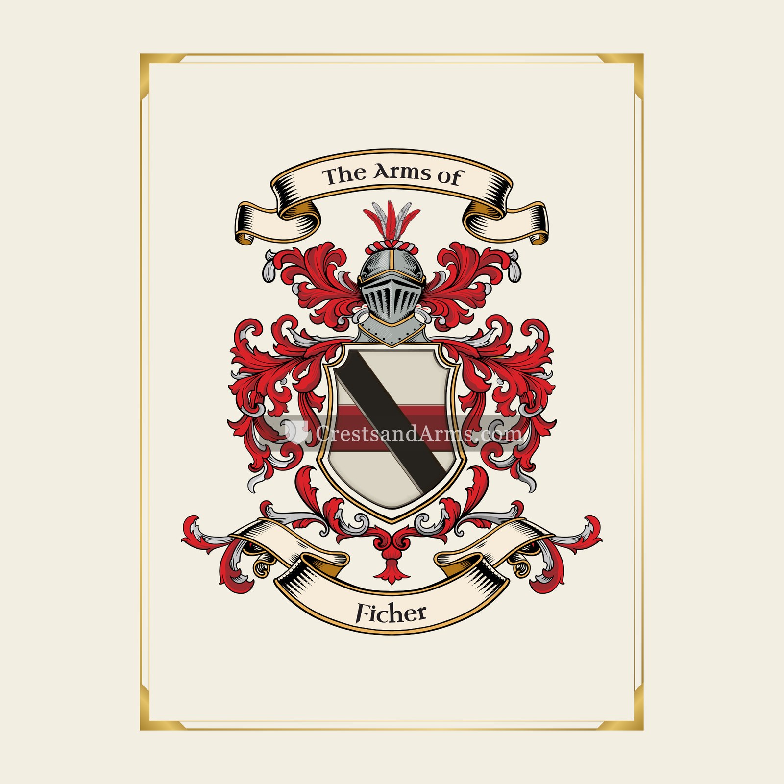 With gold border