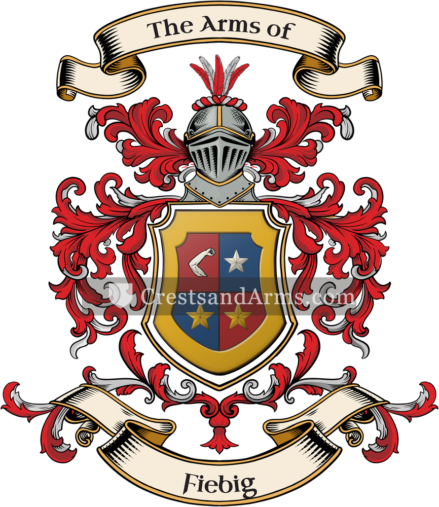 The Fiebig coat of arms, drawn from the recorded blazon