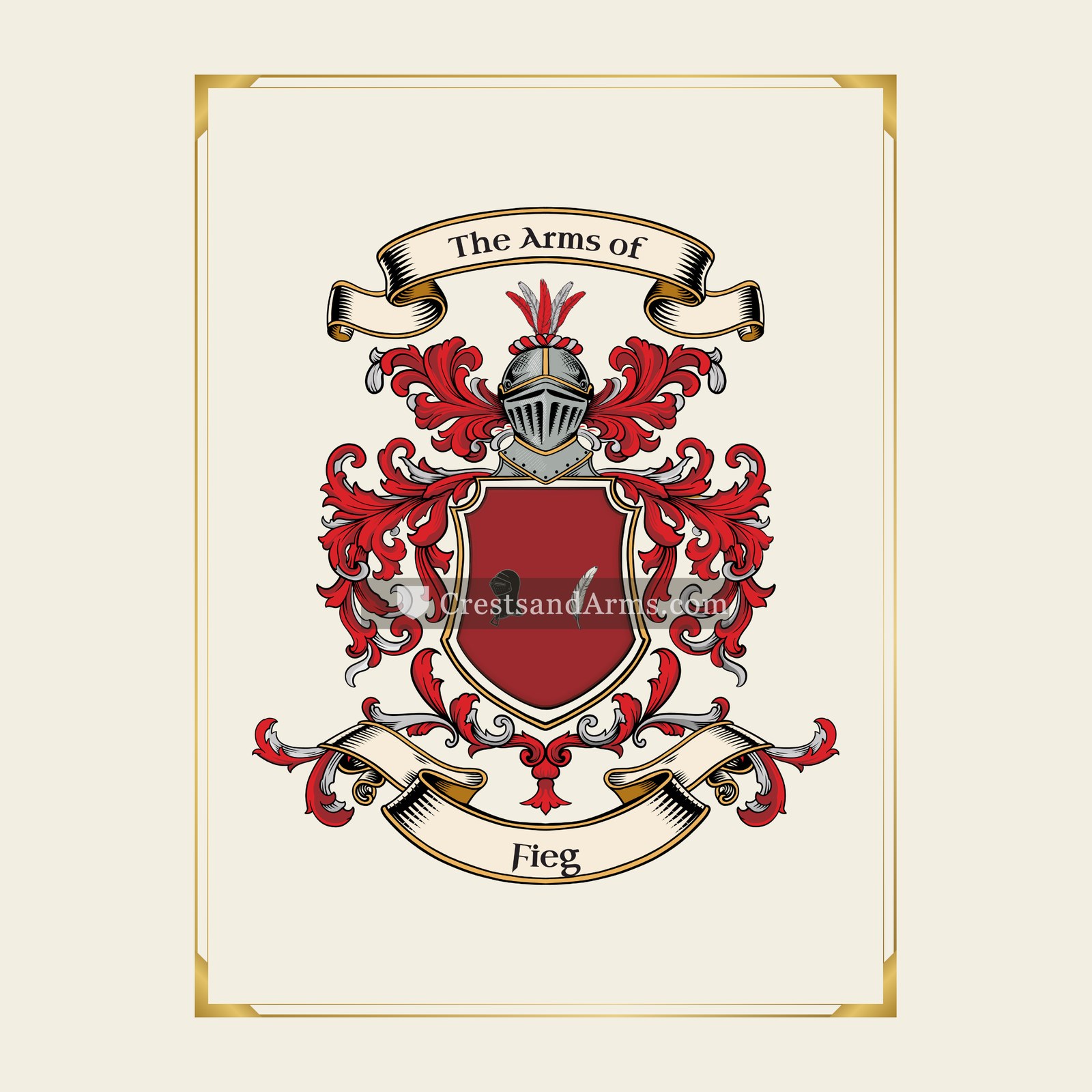 With gold border