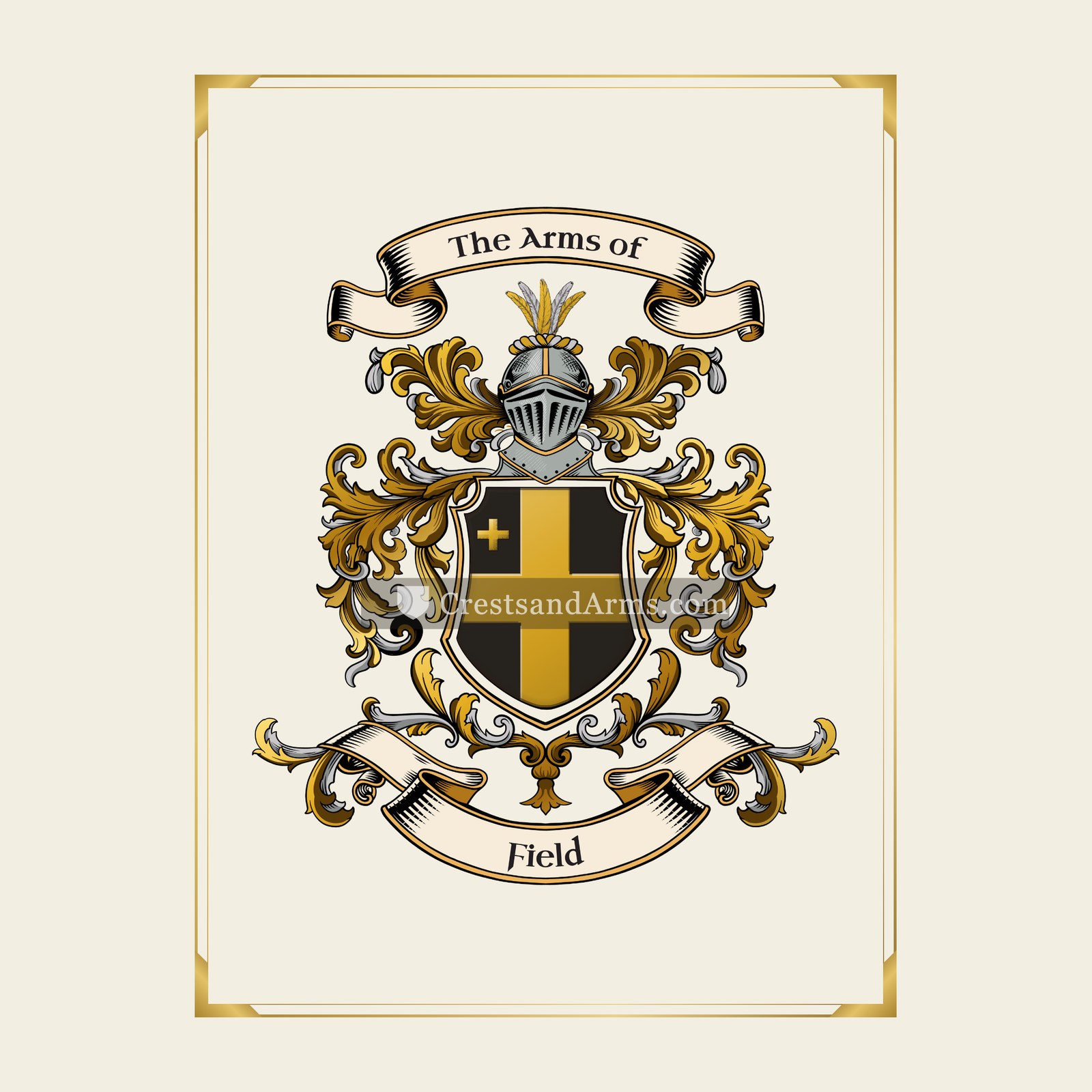 With gold border