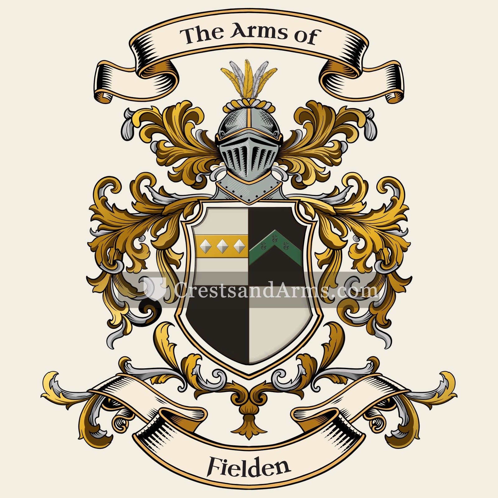 The Fielden coat of arms, drawn from the recorded blazon