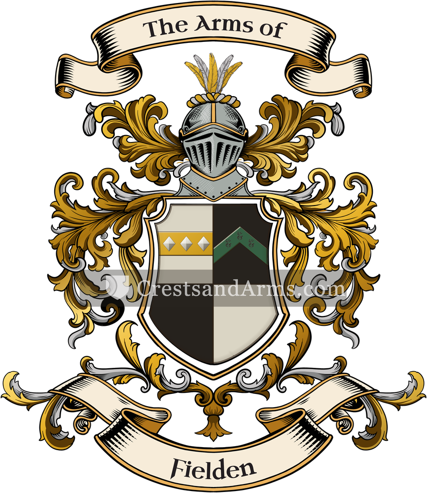 The Fielden coat of arms, drawn from the recorded blazon