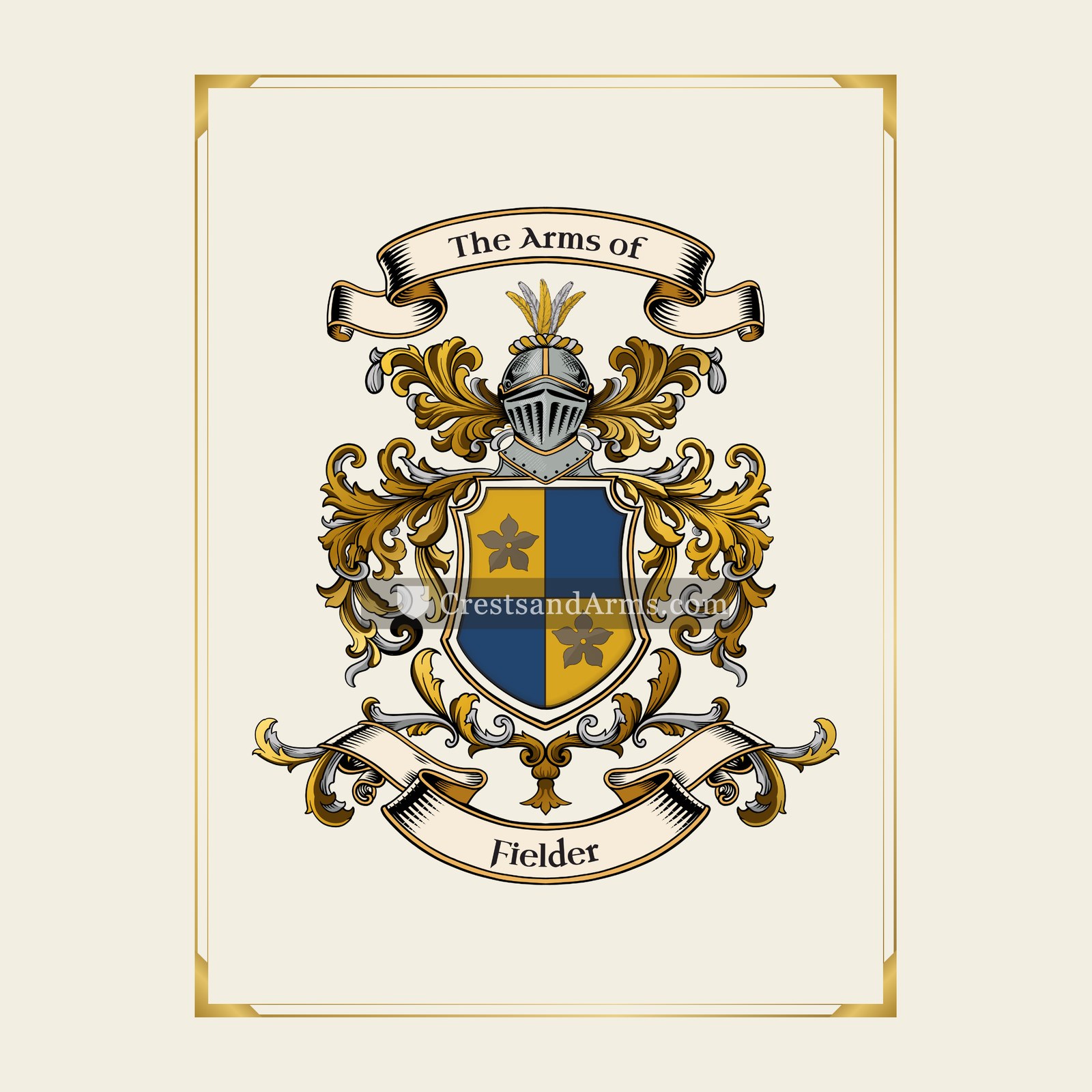 With gold border