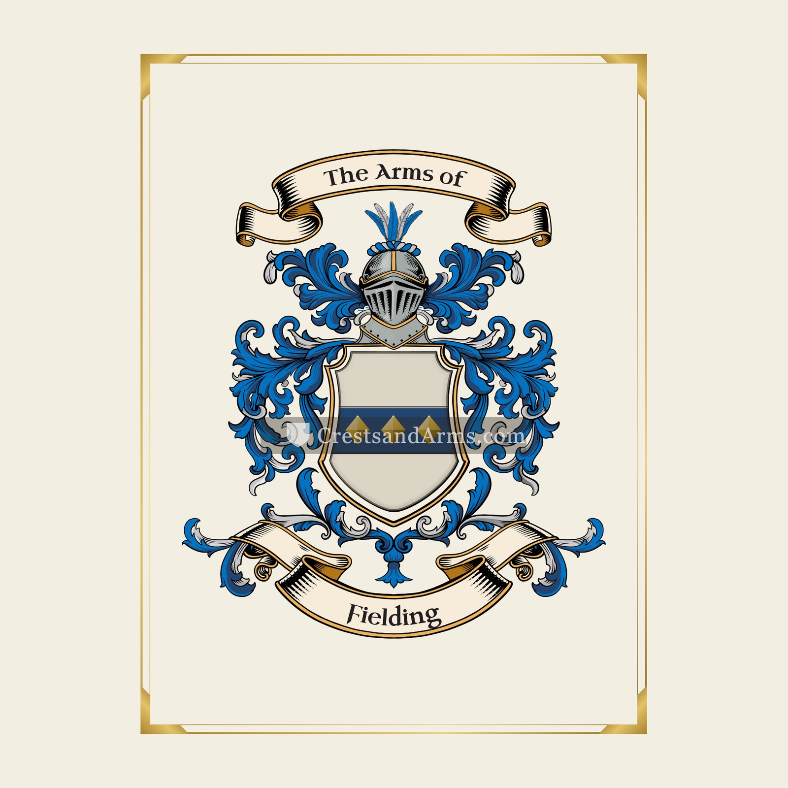 With gold border