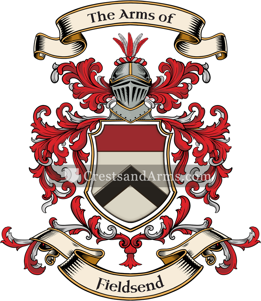 The Fieldsend coat of arms, drawn from the recorded blazon