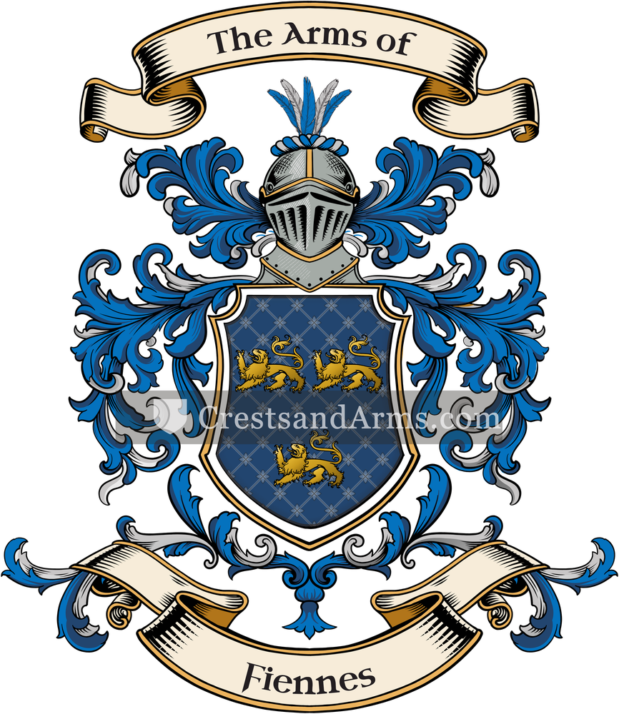 The Fiennes coat of arms, drawn from the recorded blazon