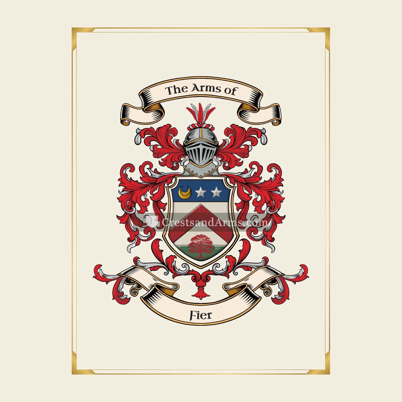 With gold border