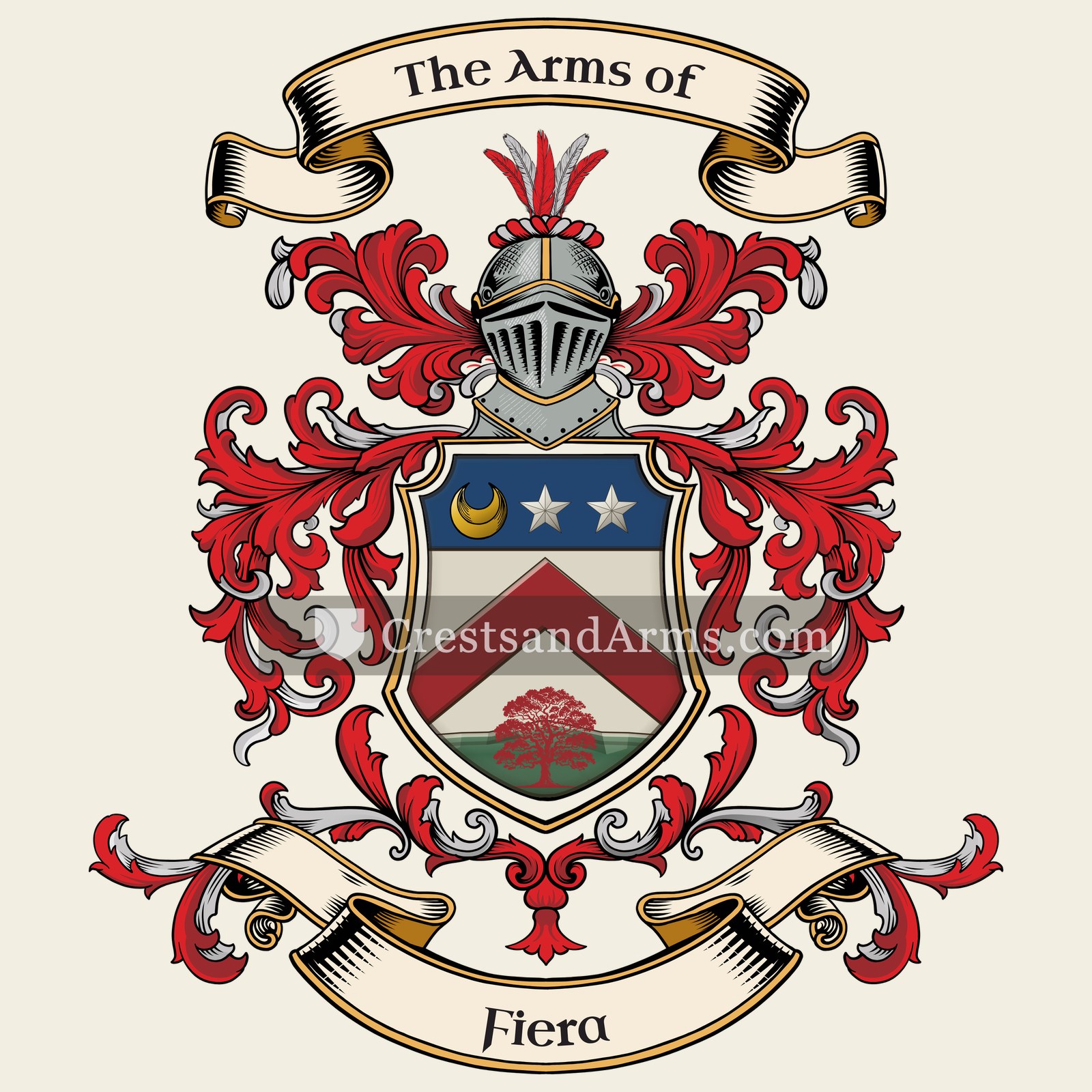 The Fiera coat of arms, drawn from the recorded blazon