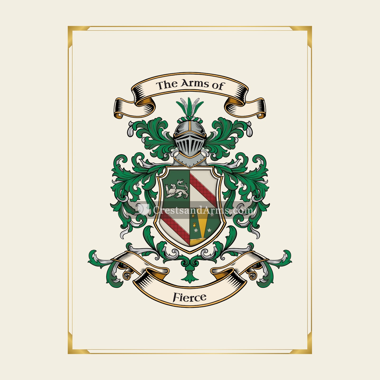 With gold border