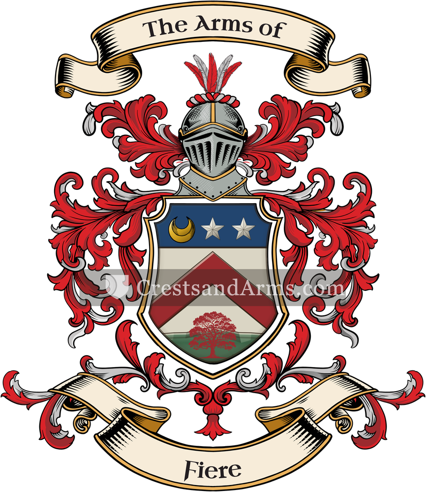 The Fiere coat of arms, drawn from the recorded blazon