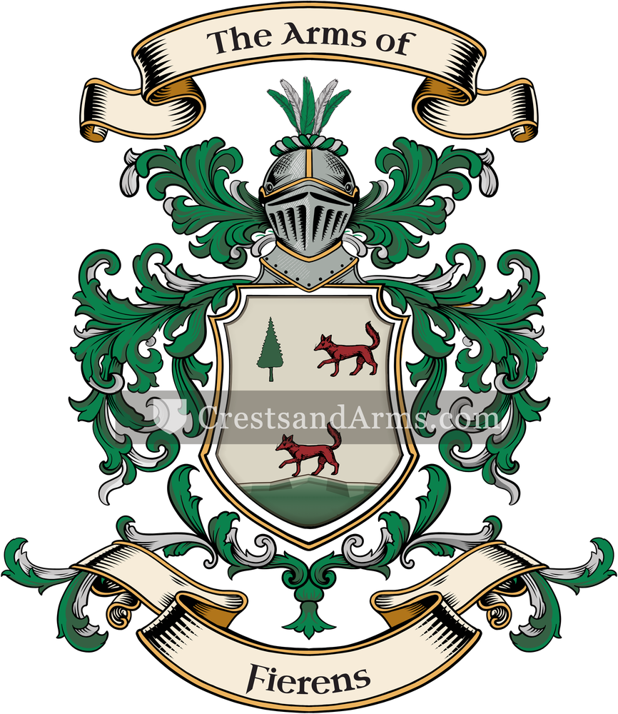The Fierens coat of arms, drawn from the recorded blazon