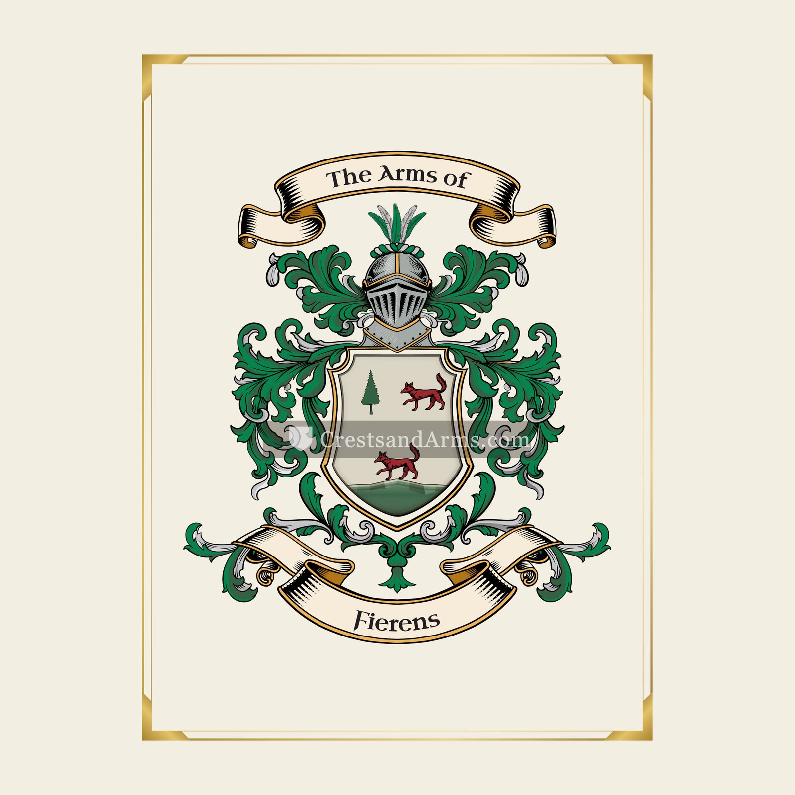 With gold border