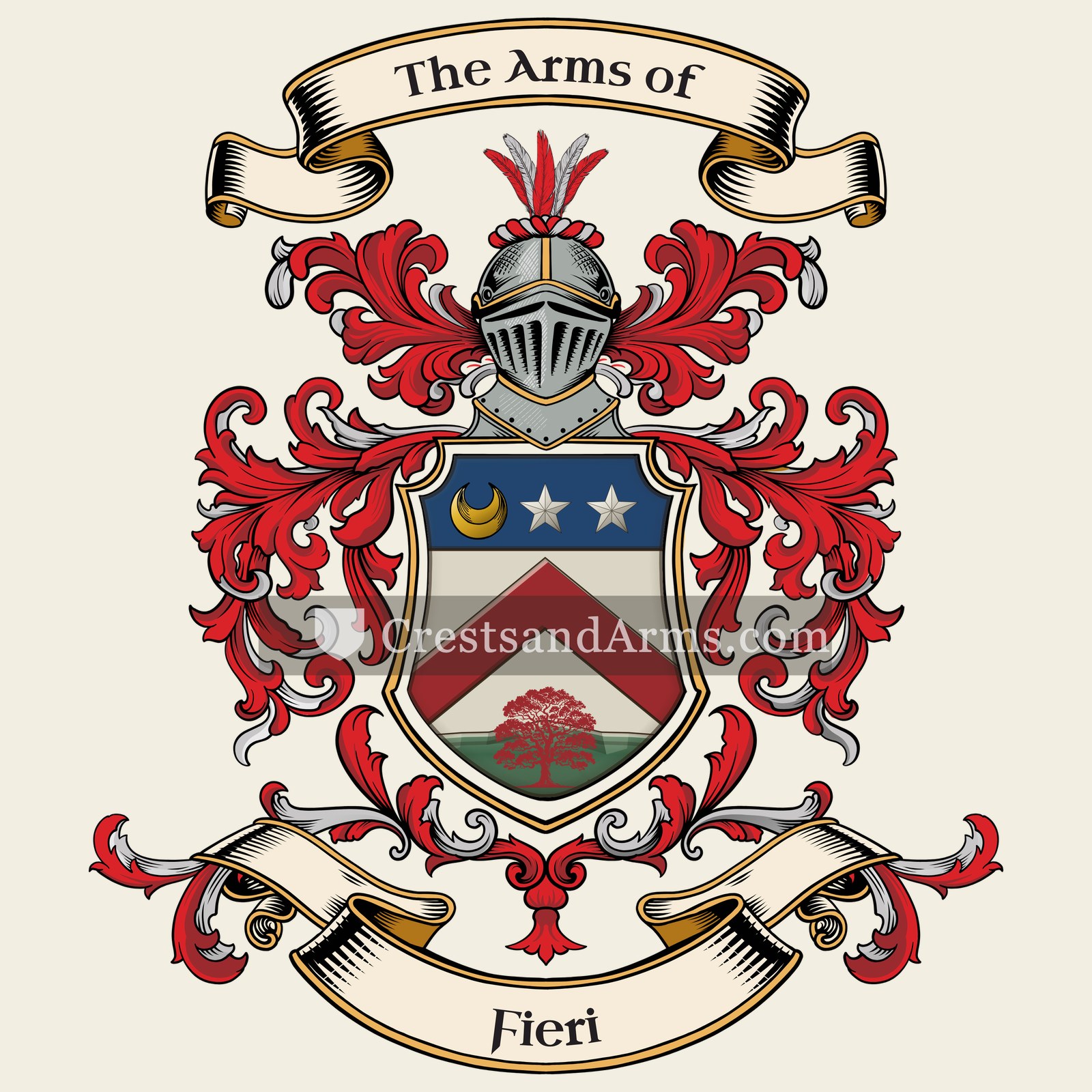 The Fieri coat of arms, drawn from the recorded blazon
