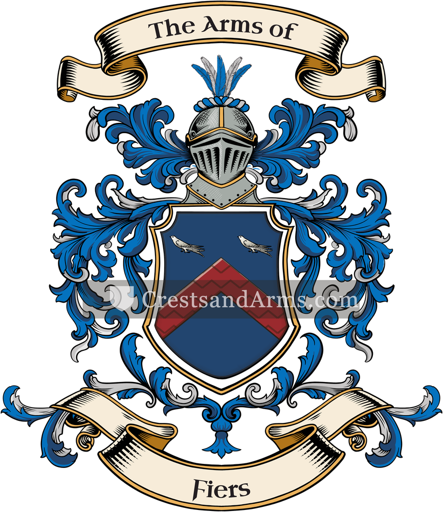 The Fiers coat of arms, drawn from the recorded blazon