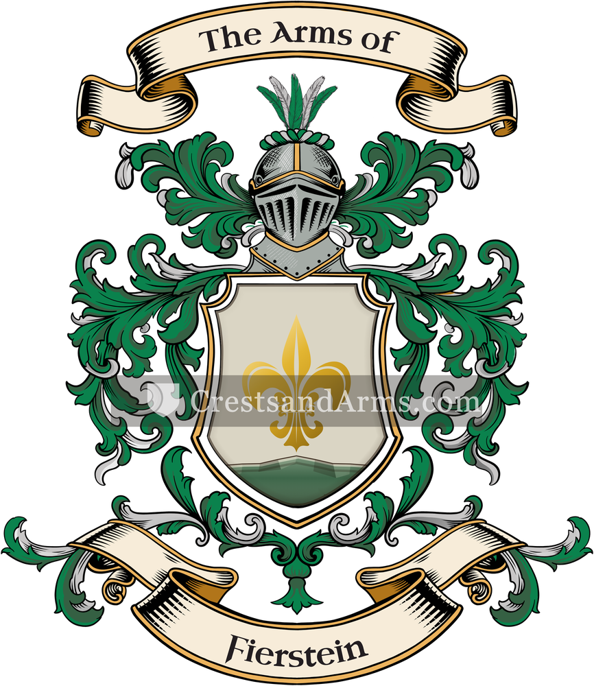 The Fierstein coat of arms, drawn from the recorded blazon