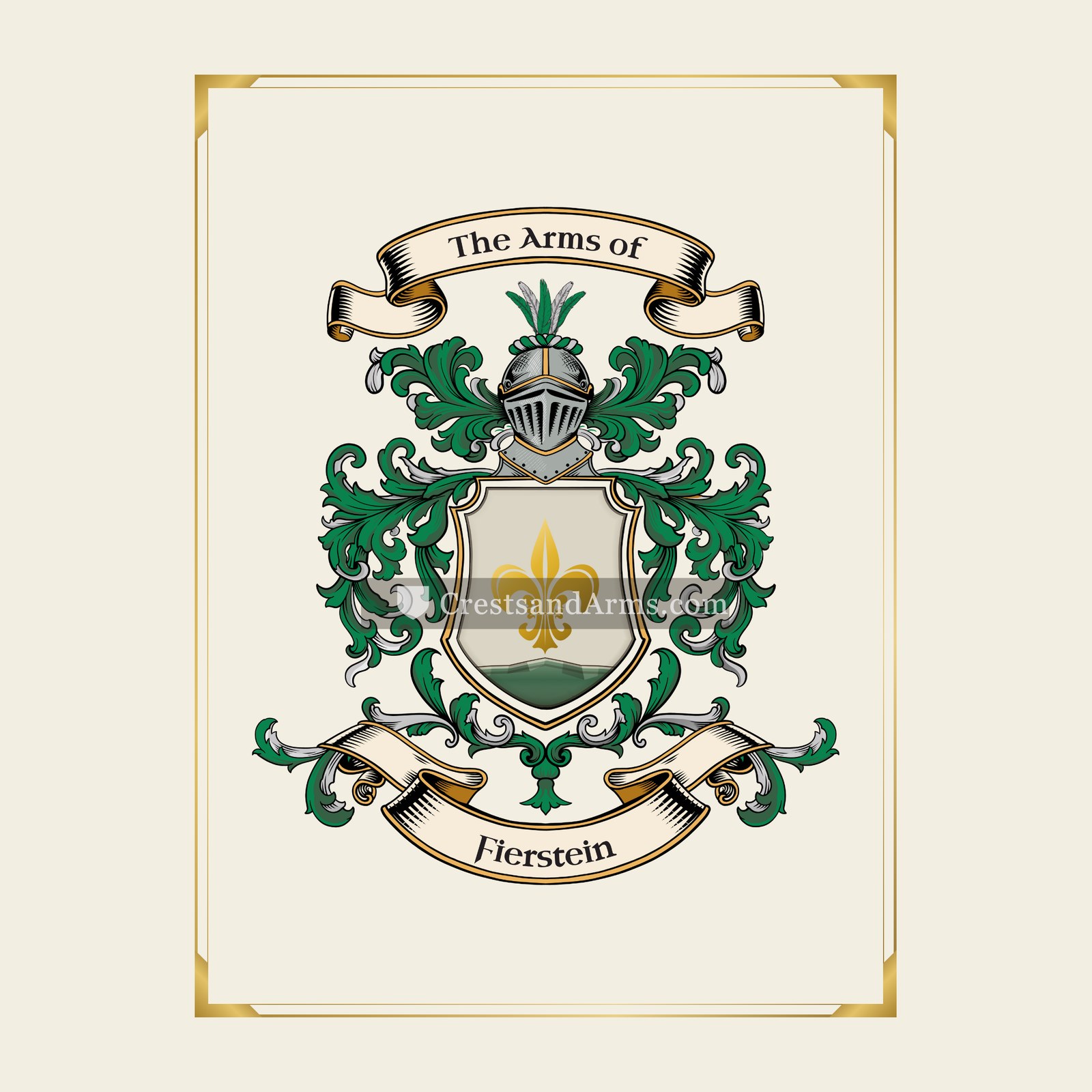 With gold border