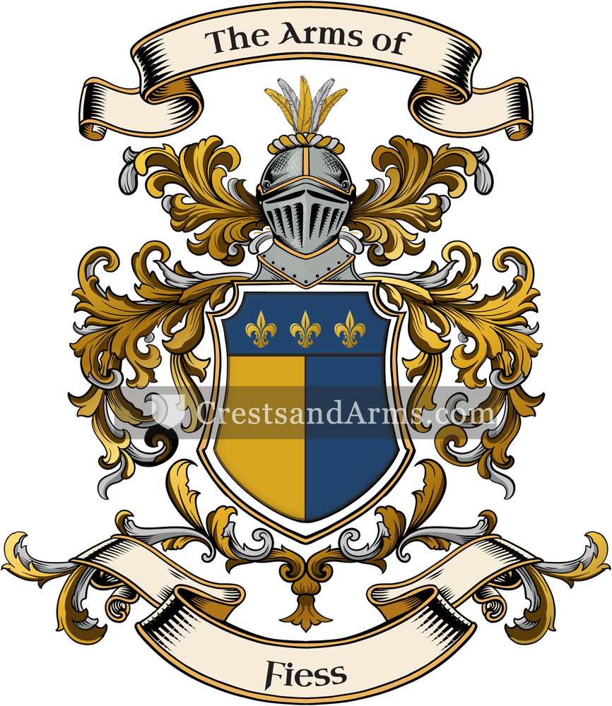 The Fiess coat of arms, drawn from the recorded blazon