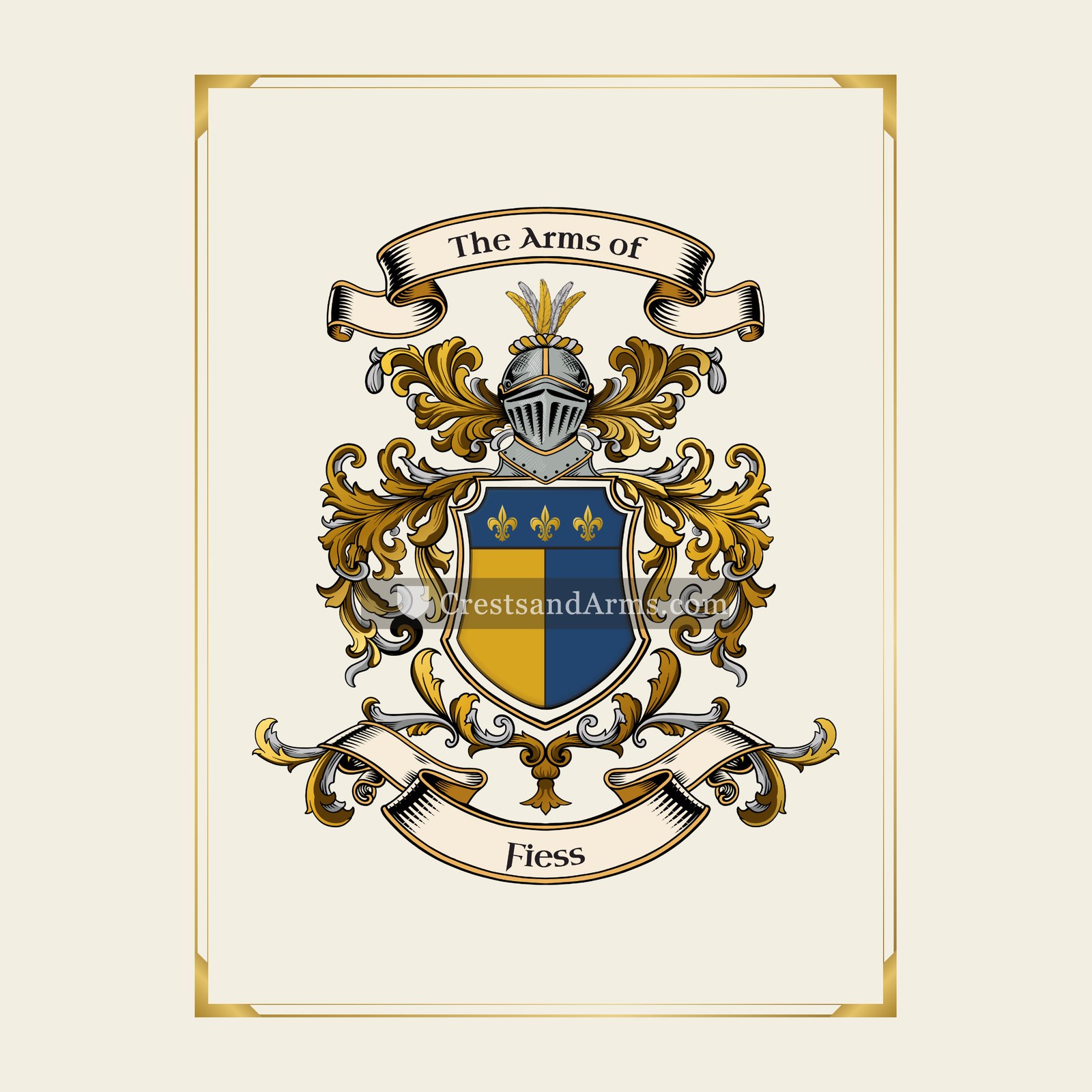 With gold border