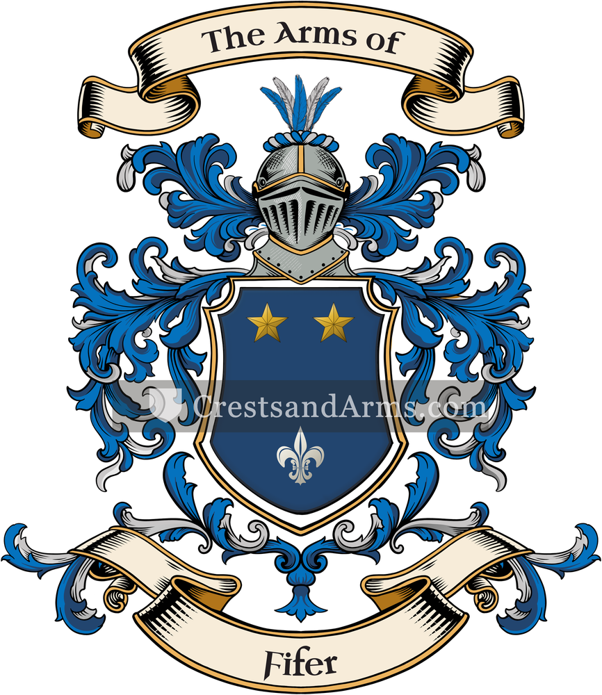 The Fifer coat of arms, drawn from the recorded blazon