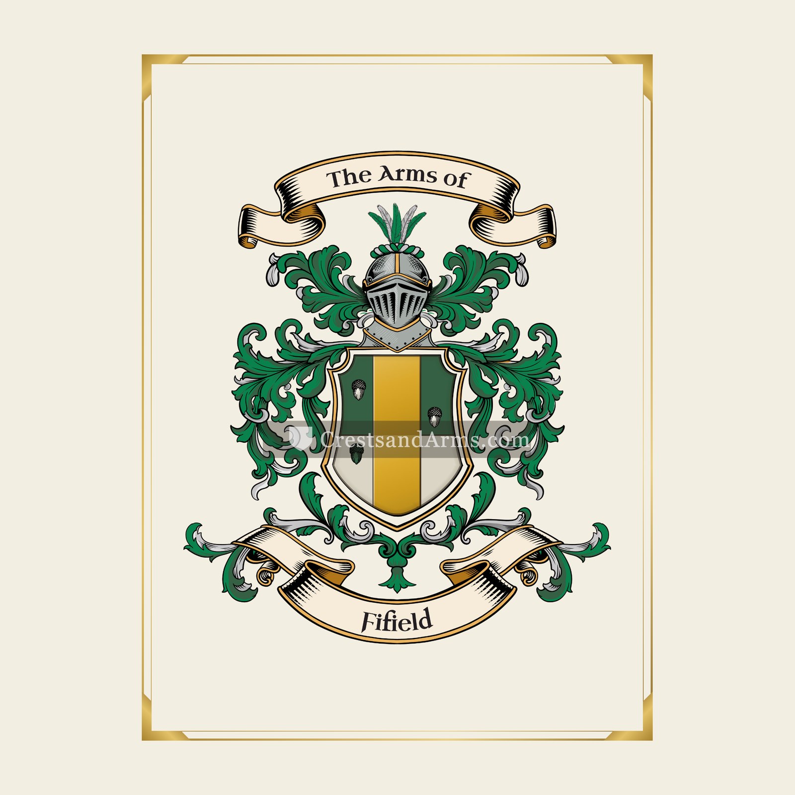 With gold border