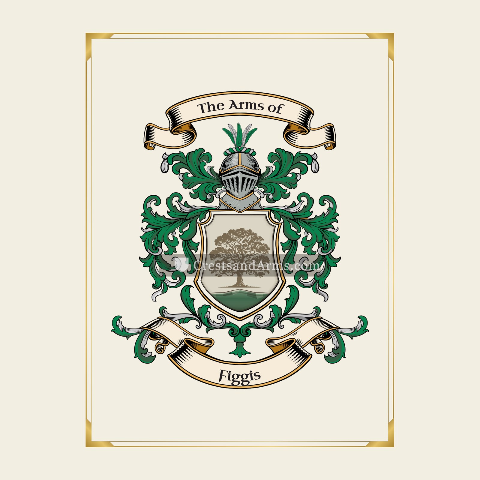With gold border