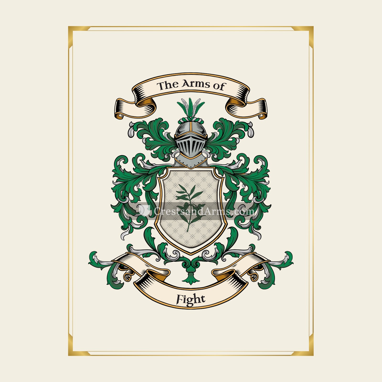 With gold border