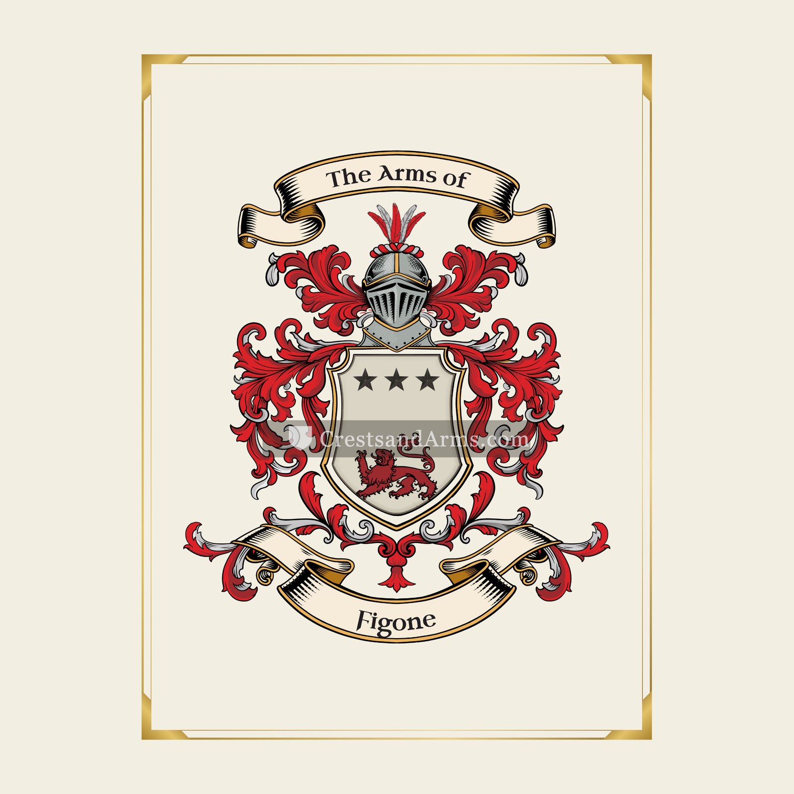 With gold border