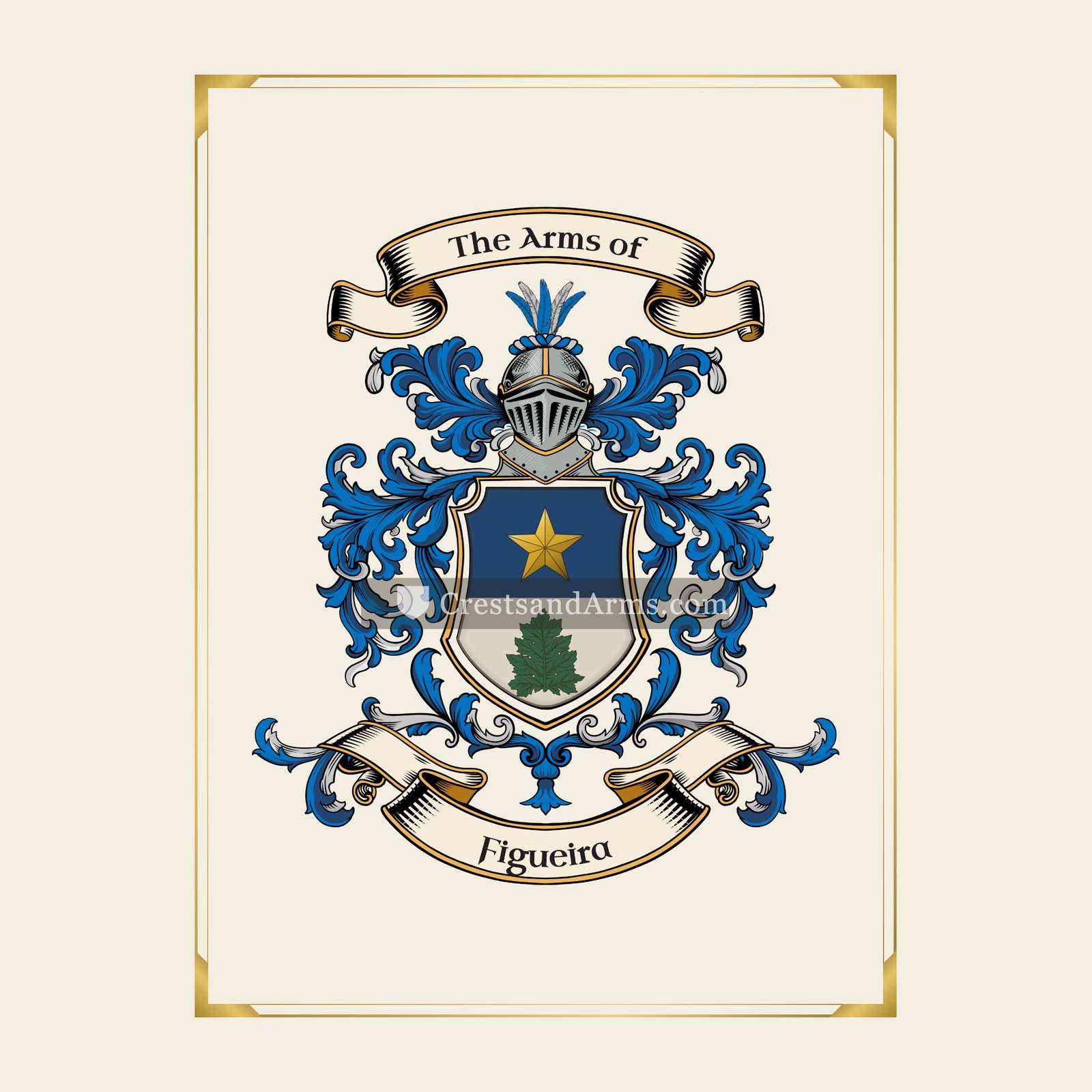 With gold border