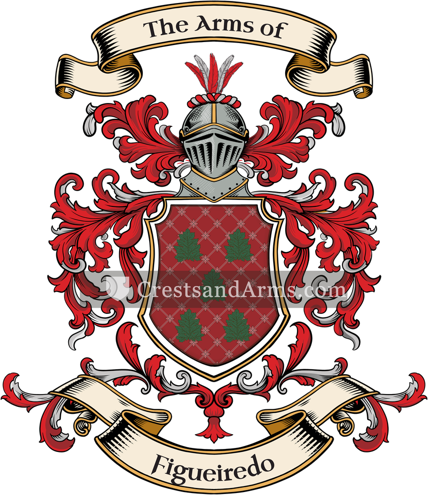 The Figueiredo coat of arms, drawn from the recorded blazon