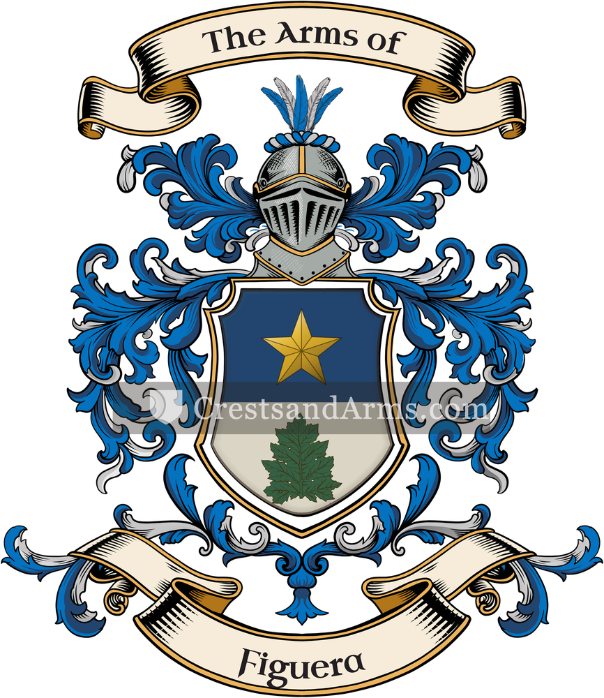 The Figuera coat of arms, drawn from the recorded blazon