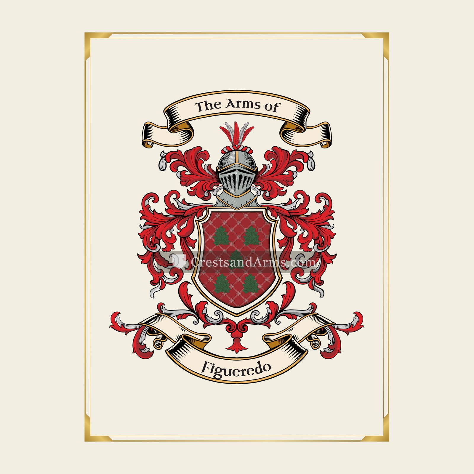 With gold border