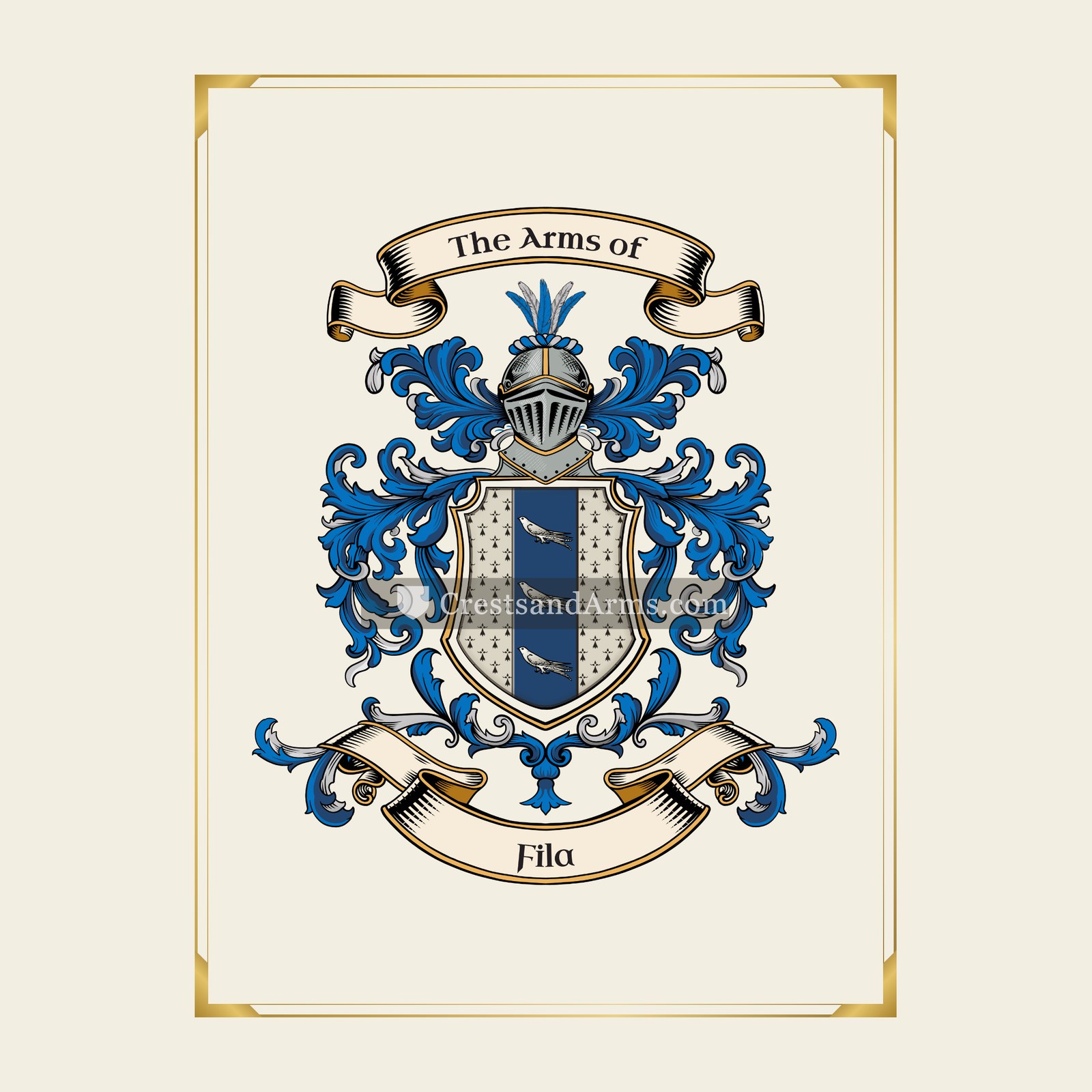 With gold border