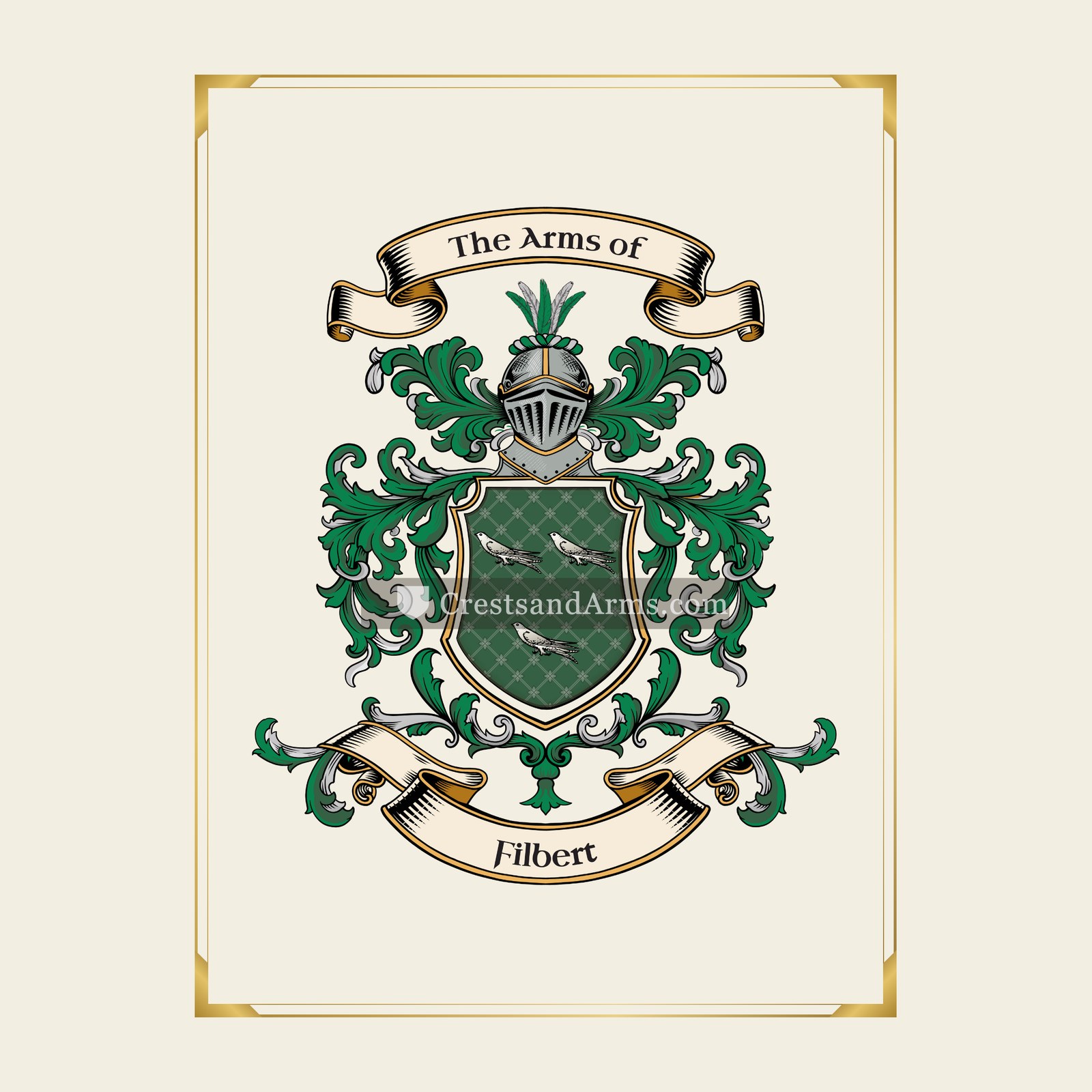 With gold border