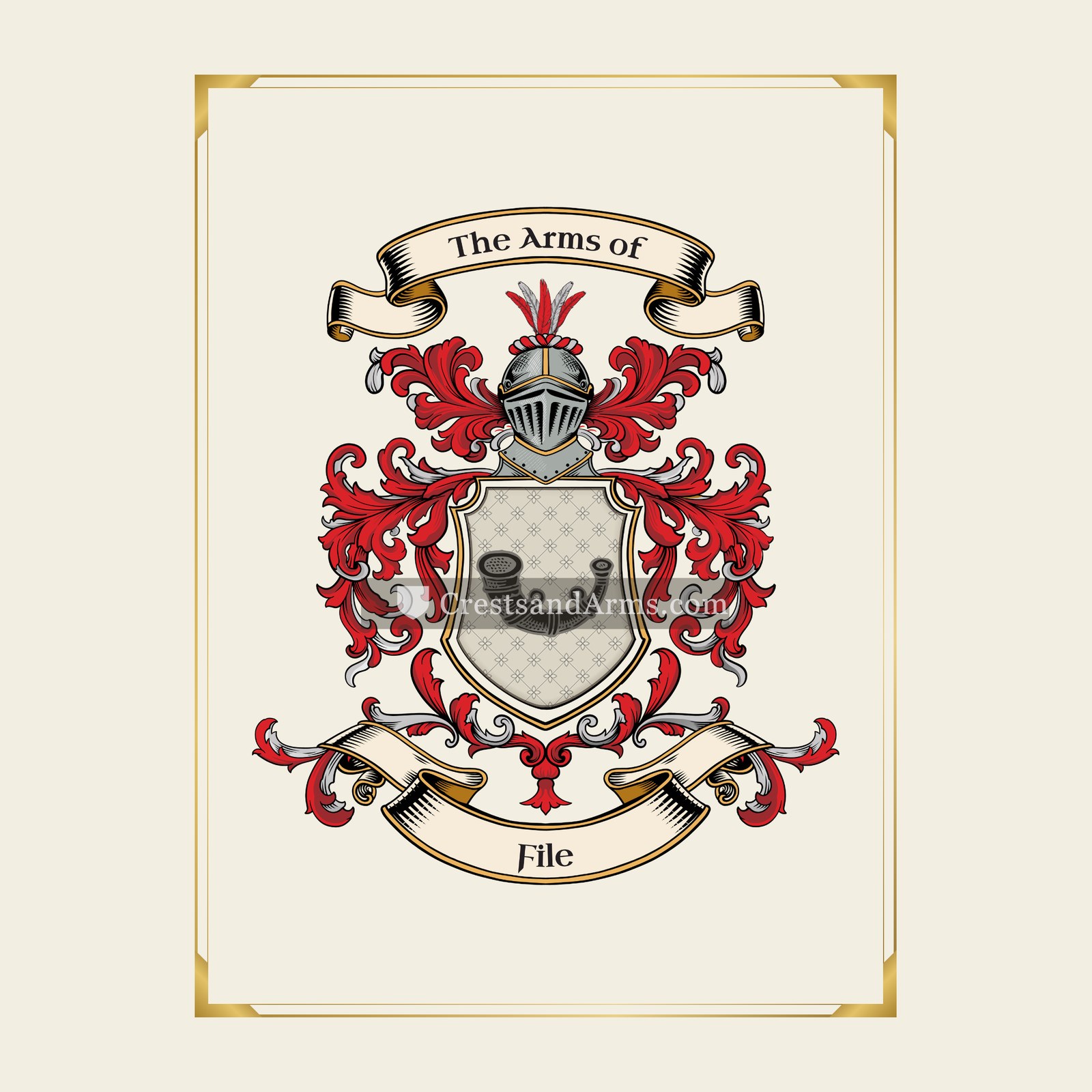 With gold border