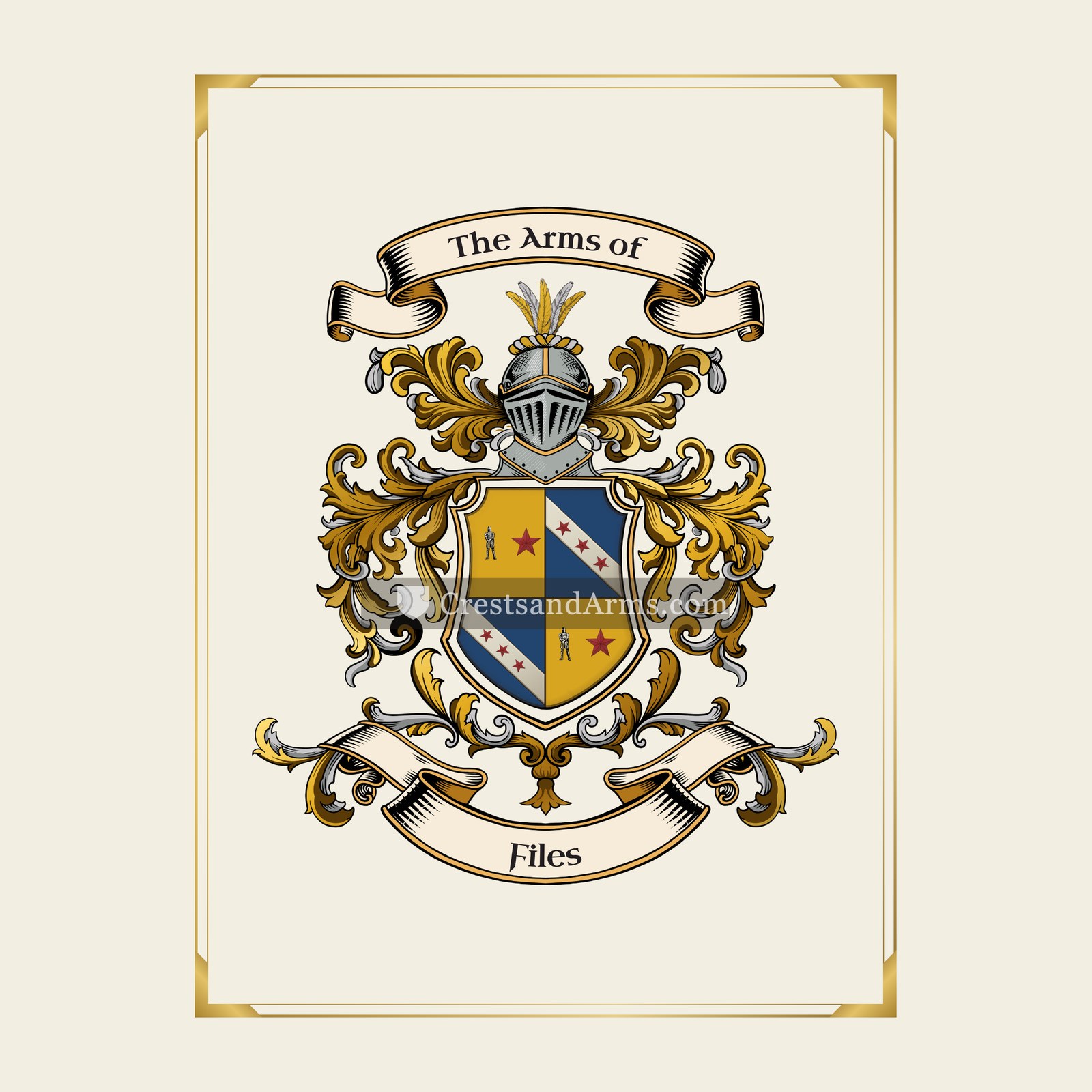 With gold border