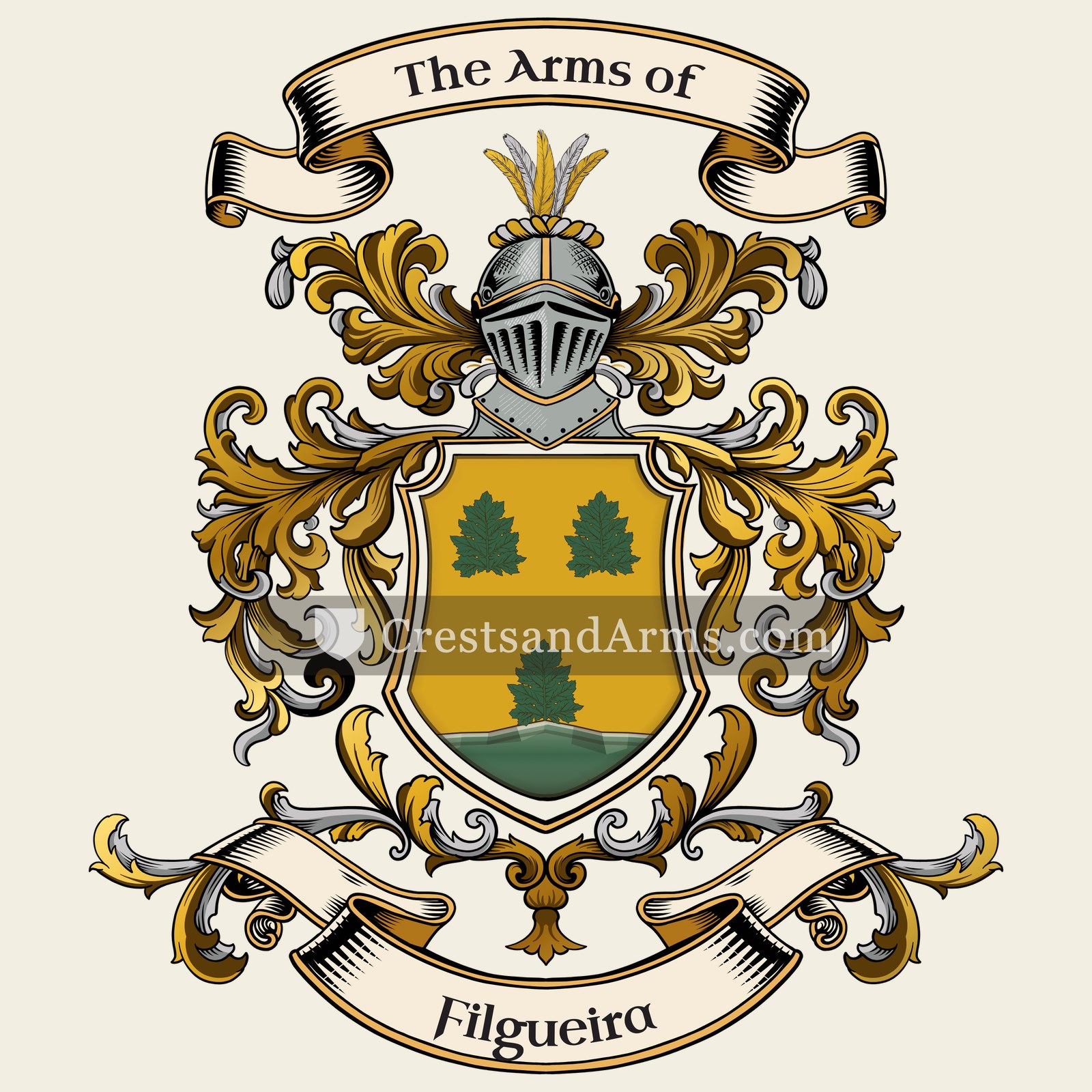 The Filgueira coat of arms, drawn from the recorded blazon