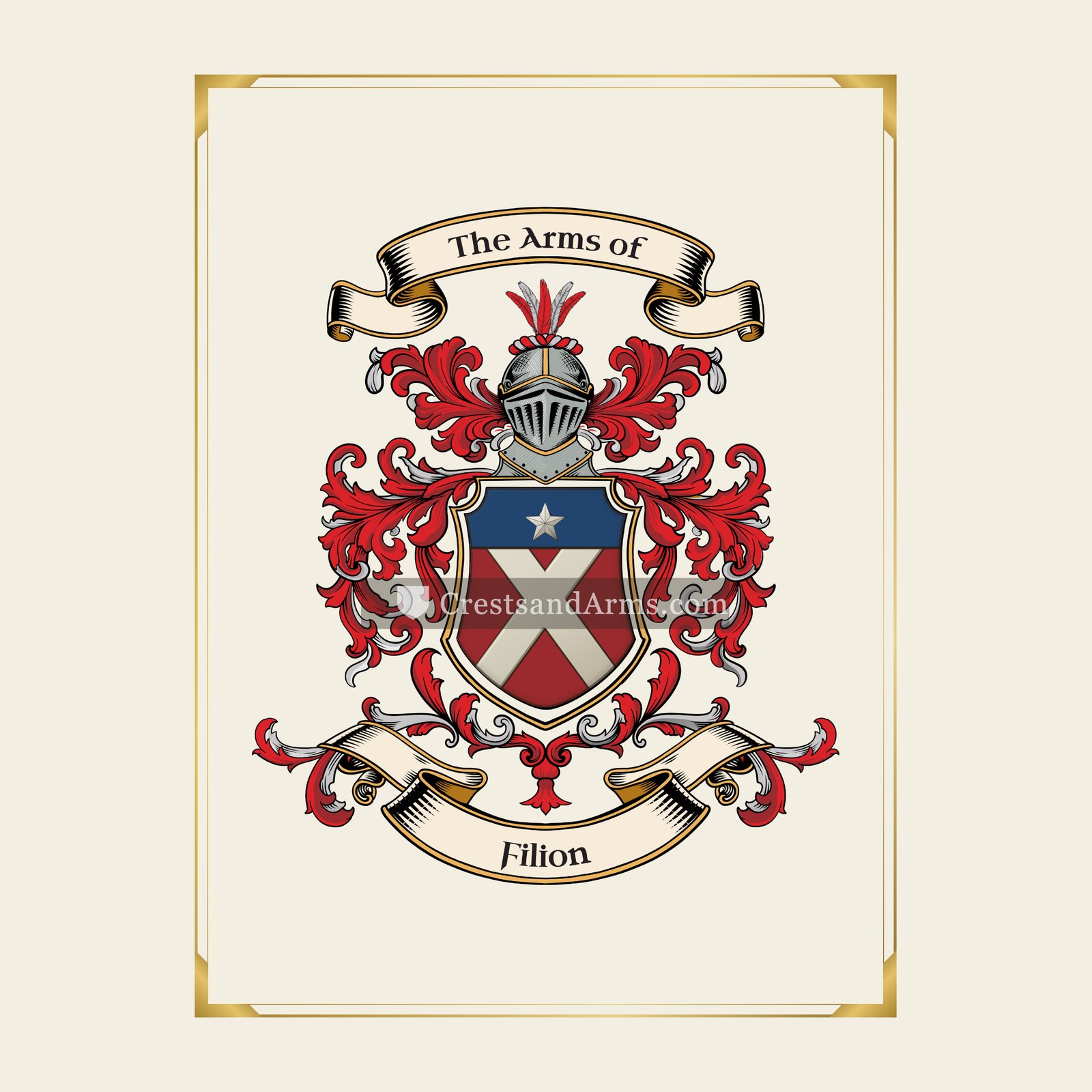 With gold border