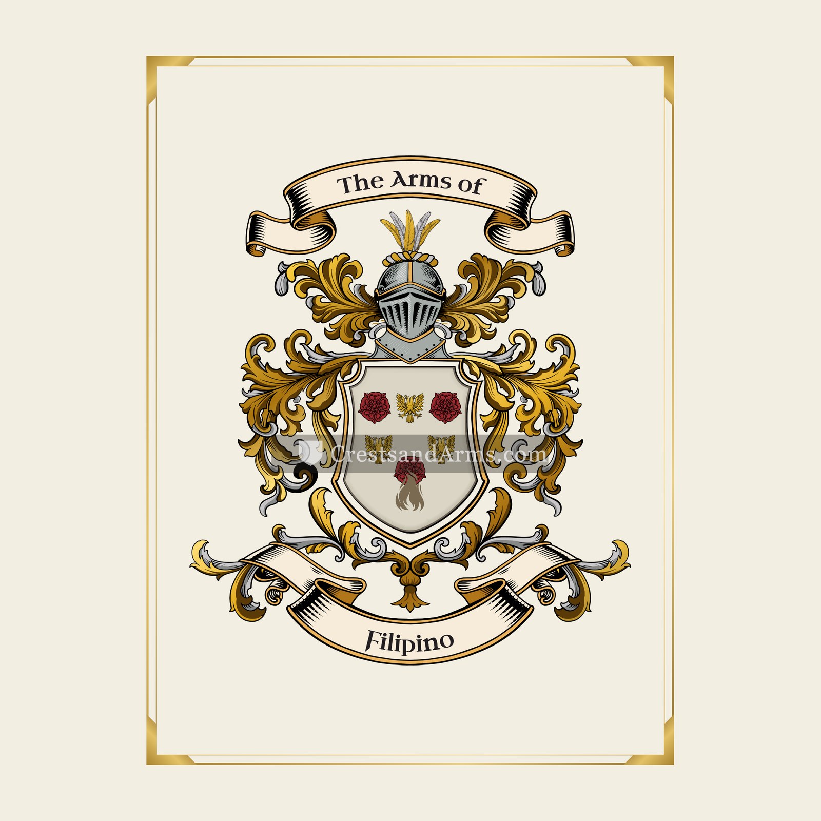 With gold border