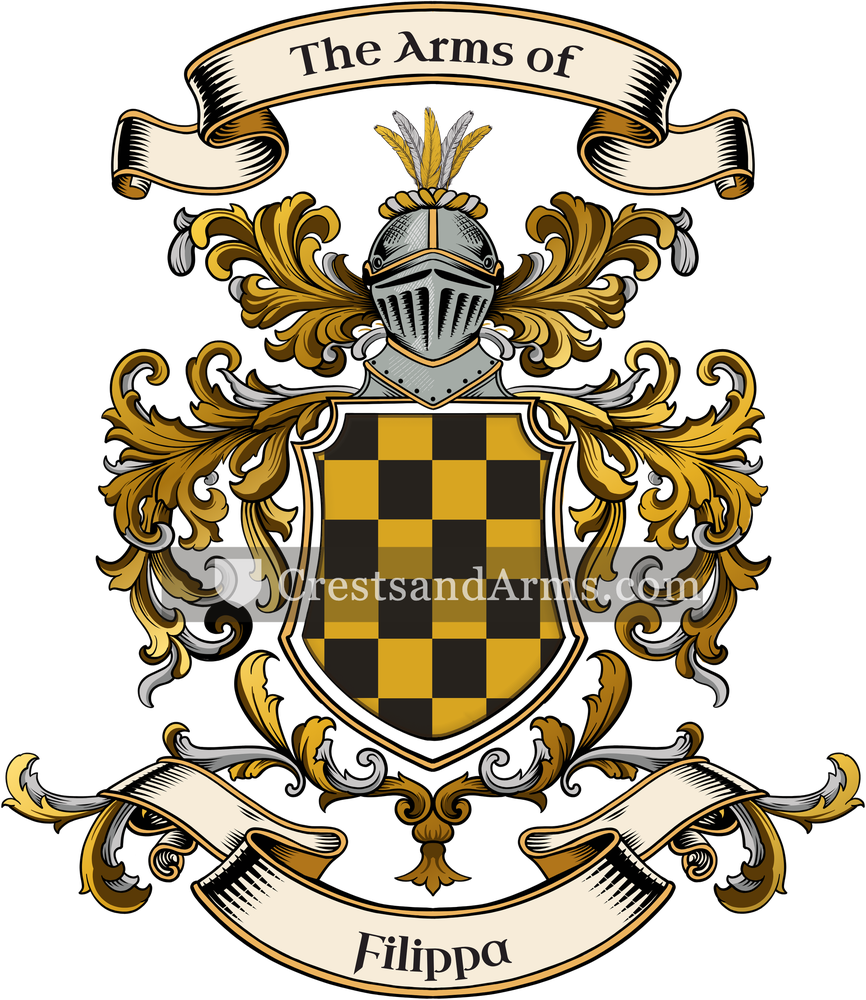 The Filippa coat of arms, drawn from the recorded blazon
