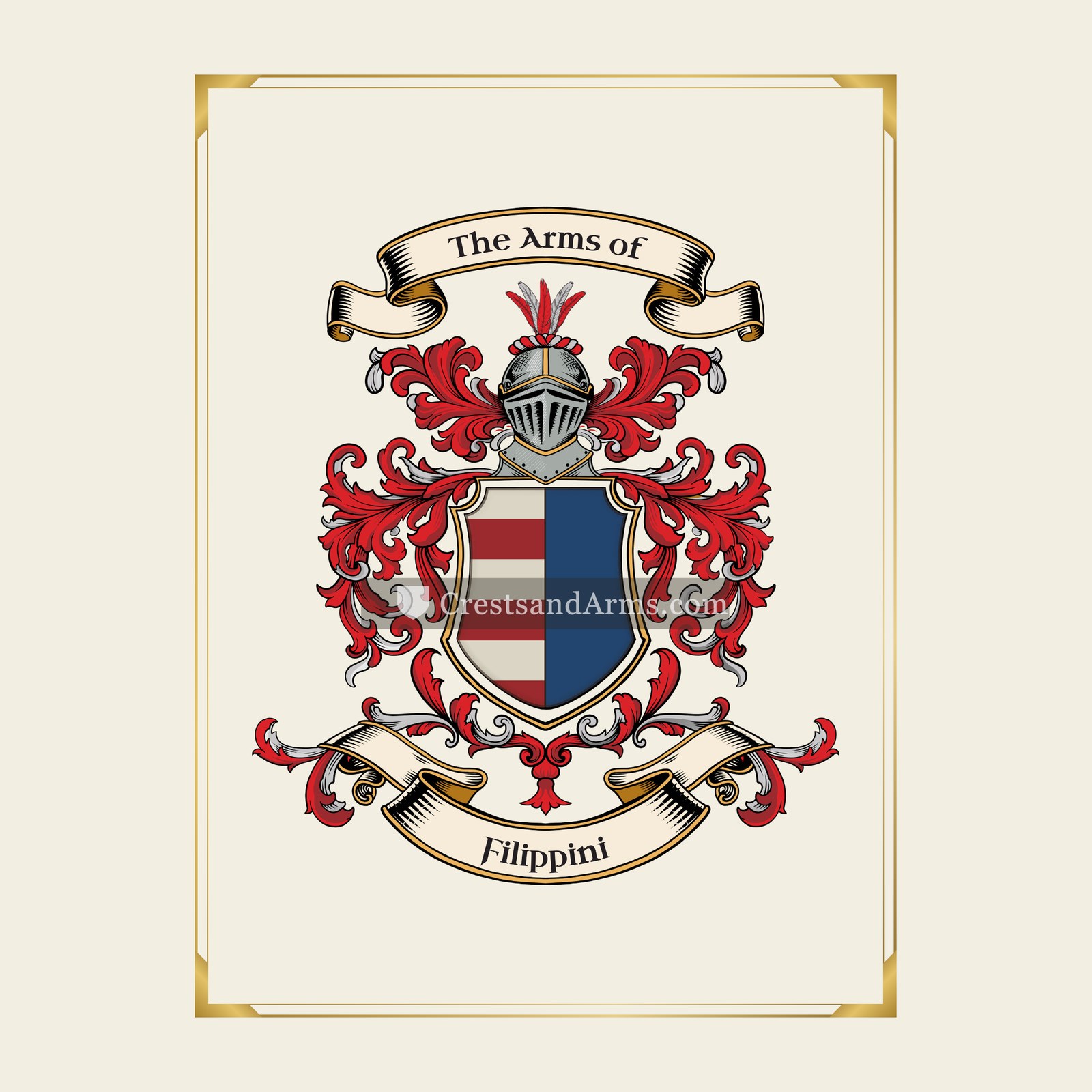 With gold border